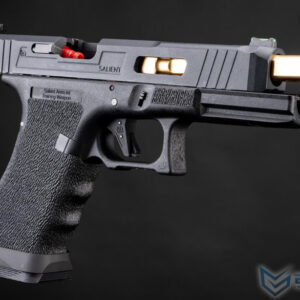 Arma de entrenamiento de airsoft personalizada EMG/Salient Arms International con kit de corredera de competición de primer nivel (color: negro y dorado)