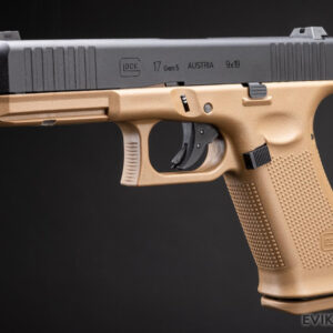 Pistola de airsoft GLOCK 17 Gen.5 Gas Blowback con licencia completa de Elite Force (color: bitono exclusivo de Evike)