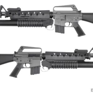 Fusil de airsoft AEG Cybergun Colt M16A1 con licencia de E&C, con lanzagranadas de airsoft M203 de 40 mm y MOSFET E-Shooter. ID: 116346 (AEG-Cybergun-180458)