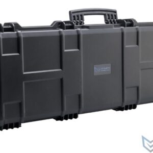 Maleta rígida EMG Transporter de 42" con cerradura, ruedas de perfil bajo y espuma interior extraíble (Color: Negro mate y tan)