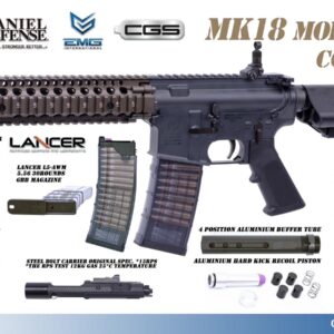 Fusil de airsoft de gas blowback SOPMOD Block 2 MK18 Mod 1 de la serie EMG CGS con licencia de Colt, fabricado por CYMA.